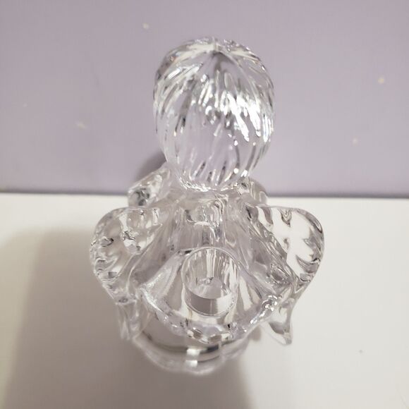 Glass Angel Tapered Candle Holder Home Country Farmhouse Decor 4" - Picture 4 of 8